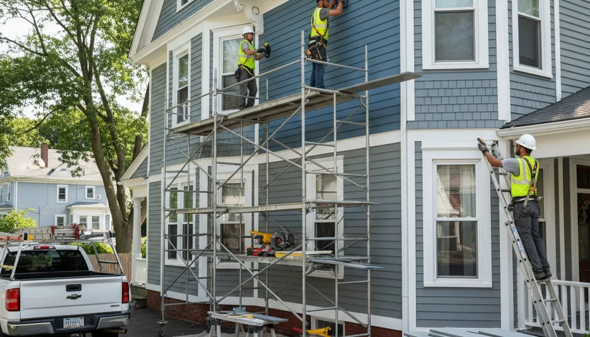 Boston, MA vinyl siding installation for a home exterior by a professional siding contractor